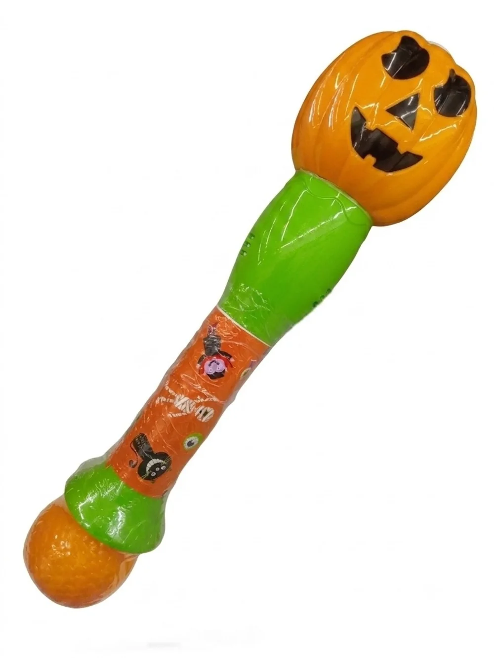 LED Bubble Blaster w/Stickers - ORANGE PUMPKIN